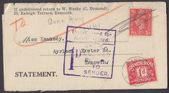 79441 - 1941 UNDERPAID MAIL . 1941 invoice/statement used ...