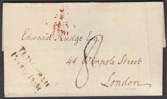 79482 - 1815 OXON/'TETSWORTH PENNY POST' HAND STAMP (OX211). 1815 wrapper Tetsworth to London with...