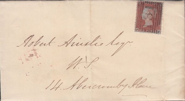 79900 - 1854 DIE I 1D PL.190 S.C.16 LETTERED PJ ON COVER (SG17). ...