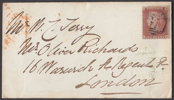 79906 - 1855 DIE II 1d Pl.4 L.C. 14 LETTERED ED (Spec.C6) ...