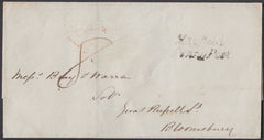 79935 - 1839 SUSSEX/'MAYFIELD PENNY POST'HAND STAMP(SX866). Wrapper Mayfield to Bloomsbury with ...