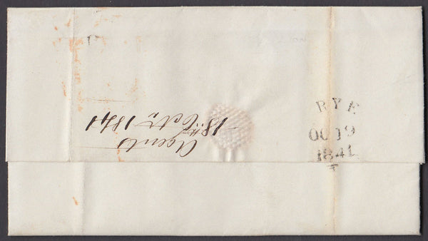 80005 - 1841 SUSSEX/"RYE" SKELETON HAND STAMP (SX1077). Letter...