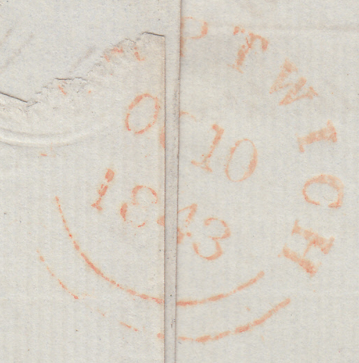 80090 - PL.33 (PF)(SG8) ON COVER. 1843 let...