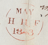 80092 - 1843 EDINBURGH MALTESE CROSS ON COVER/PL.28(CJ)(SG8). Entire