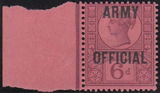 80127 - 1901 6d purple on rose-red paper "ARMY OFFICIAL" (...