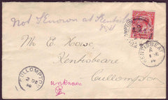 80449 1914 UNDELIVERED MAIL LOCALLY USED IN CULLOMPTON, DEVON.