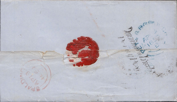 80481 - 1850 LINCS/DONNINGTON PENNY POST(LI1255). 1850 envelope Spalding to Folkingham with t...