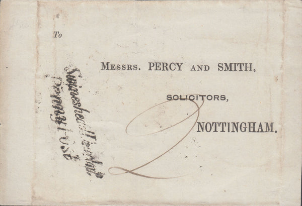 80491 - 1845 LINCS/SWINESHEAD PENNY POST(LI1042). 1845 large part wrapper from Spalding with ...