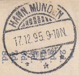 80506 - 1895 REGISTERED MAIL LONDON TO GERMANY. QV 2d blue registered envelope London to