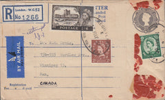 80537 1967 2/1d QEII grey registered envelope London.