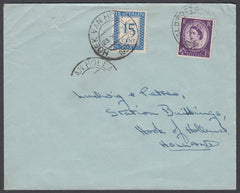 80605 - 1957 envelope to Holland with 3d Wilding cancelled...