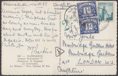 80686 1957 UNDERPAID MAIL MOROCCO TO LONDON.