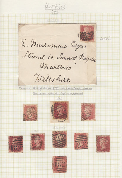 80762 - UCKFIELD (SUSSEX) CANCELLATIONS. Collection 1849-1...