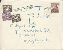 80850 1959 UNDERPAID MAIL AUSTRIA TO OXFORD UK WITH POSTAGE DUES.