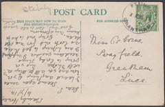 80977 - LINCOLNSHIRE. 1914 postcard to Grantham with KGV ½...