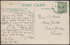 80977 - LINCOLNSHIRE. 1914 postcard to Grantham with KGV ½...