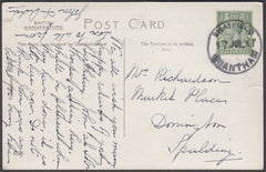 80978 - LINCOLNSHIRE. 1917 postcard Grantham to Spalding w...