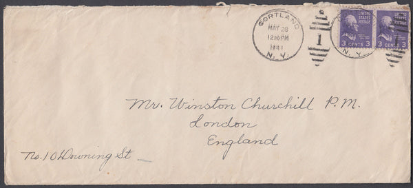 81090 - 1941 ENVELOPE USA TO WINSTON CHURCHILL. Large envelope (242x106) USA addre...