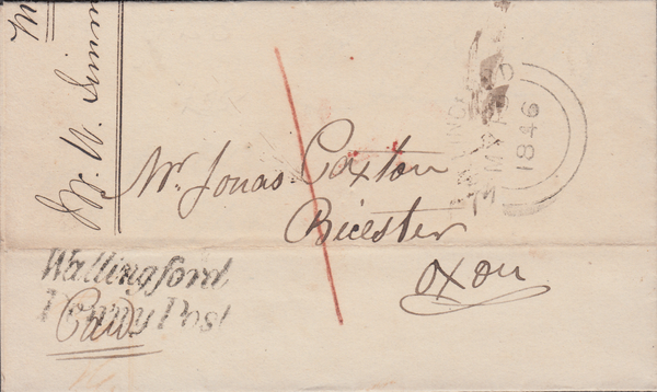 81203 - 1846 BERKS/'WALLINGFORD PENNY POST' (BR420). Letter Dorchester (on Thames) to B...