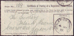 81235 - 1916 OXON/CERTIFICATE OF POSTING.  Fine exam...