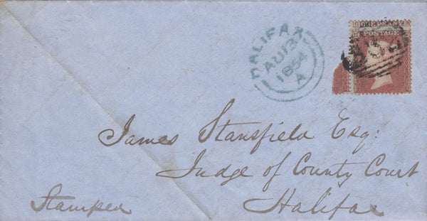 81284 - PL.180(HK)(SG17) ON COVER. 1854 letter Todmorden to Halifax...