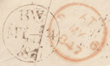 81321 - 1847 OXON/MISSENT. Fine 1d pink envelope London to Henley in Arden