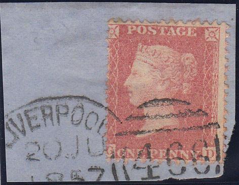 81347 - PL.37(GD)(SPEC C9). Small piece with 1d pl.37 lett...