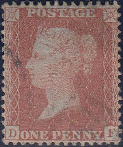 81357 - PL.33(DF)(SG29). A good used 1856 1d pl.33 red/bro...