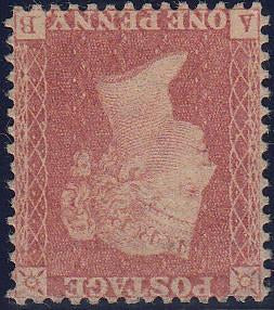 81365 1857 DIE 2 1D PL.39 UNUSED WATERMARK INVERTED (SG40Wi)(AB).
