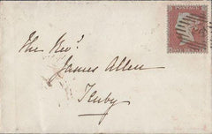 81369 - PL.162(KH)(SG17) ON COVER. 1854 envelope London to Tenby wi...