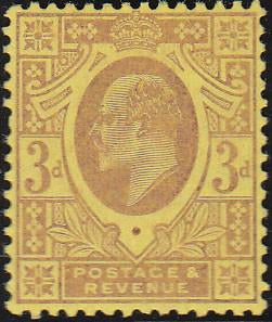 81445 - 1906 3d pale reddish purple/orange-yellow (chalky ...
