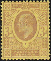81445 - 1906 3d pale reddish purple/orange-yellow (chalky ...