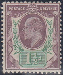 81456 - 1902 1½d slate-purple and green (SG222). A fine la...