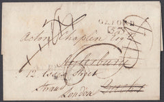 81479 - 1805 OXON/ RE-DIRECTED MAIL OXFORD-AYLESBURY-LONDON.  Wrapper Oxford to Aylesbury redi...