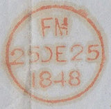 81488 1848 WRAPPER HAMBURG TO LONDON WITH 'HAMBURG' DATE STAMP AND LONDON DATE STAMP CHRISTMAS DAY.