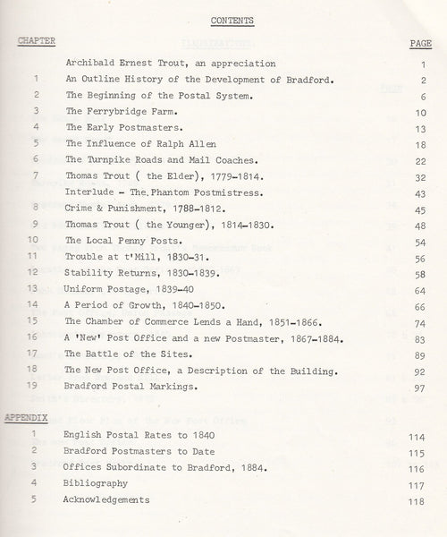 81785 - A POSTAL HISTORY OF BRADFORD TO 1884 BY DENNIS BOYES.