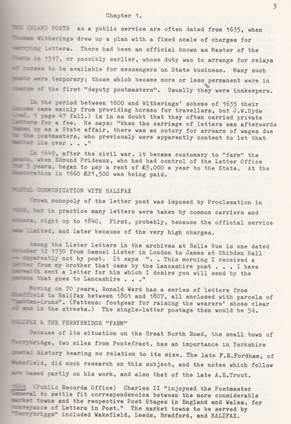 81797 - HISTORY OF THE POSTS IN HALIFAX PARISH BY CYRIL BA...