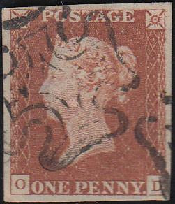 81939 - PL.28 (OD)(SG8). 1842 1d pl.28 a fine used example...
