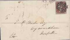 81962 - PL.10 (QF)(SG7) ON COVER. 1841 letter London to Wymondham N...