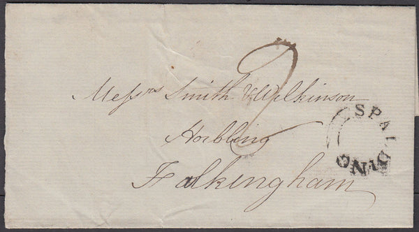 82010 - LINCOLNSHIRE. Undated large part wrapper (c1830) t...