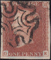 82019 - PL.20 (GE)(SG8). Fine used 1841 1d pl.20 (SG8) lettered GE with fine four margins