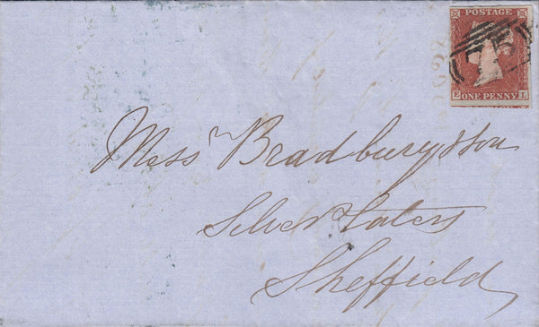 82105 - PL.142 (EL)(SG8) ON COVER. 1853 letter Birmingham to Sheffi...