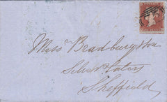 82105 - PL.142 (EL)(SG8) ON COVER. 1853 letter Birmingham to Sheffi...