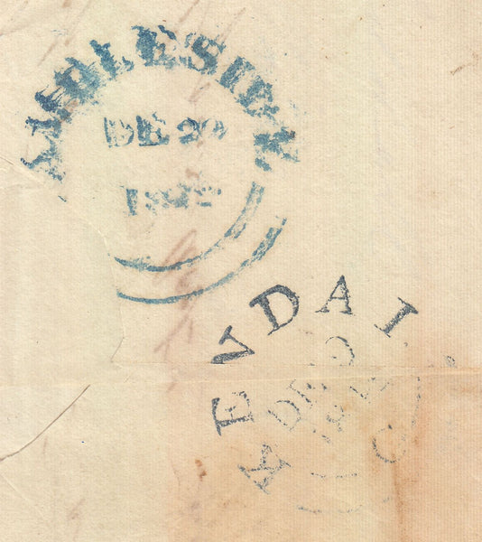 82428 - PL.28 (EE)(SG8) ON COVER. 1842 wrapper (slight soiling) Ken...