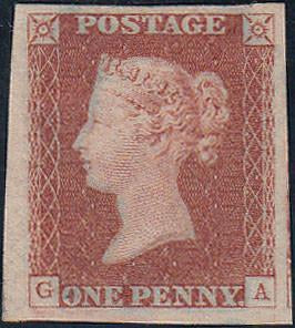 82464 - 1841 1D PL.21 (GA)(SG8) PART ORIGINAL GUM. A good 1841 1d pl.21 (SG8) lettered GA