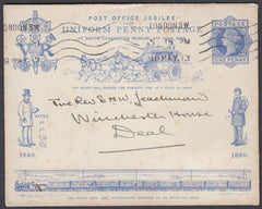 82587 - 1890 PENNY POSTAGE JUBILEE ENVELOPE, LATE USE 1913. Used example of the 1d...