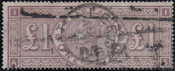 82625 - 1876 £1 Telegraph (Spec L236(1)) a good used examp...