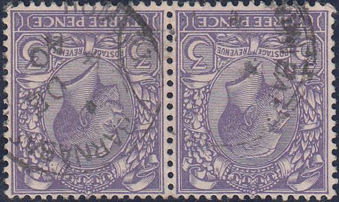 82730 - 1912 3d WATERMARK INVERTED (SG375Wi). Fine used PA...