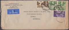 83064 - 1948 POPLAR TO AUSTRALIA 2/6D YELLOW-GREEN (SG476b) x 2. Large envelope (228x102mm) London to Sydney A...