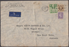 83070 - 1947 MAIL LONDON TO AUSTRALIA 2/6D YELLOW-GREEN (SG476b). Large envelope (228x154mm) London to Sydney A...